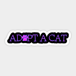 Adopt A Cat Purple Paw Pad Sticker